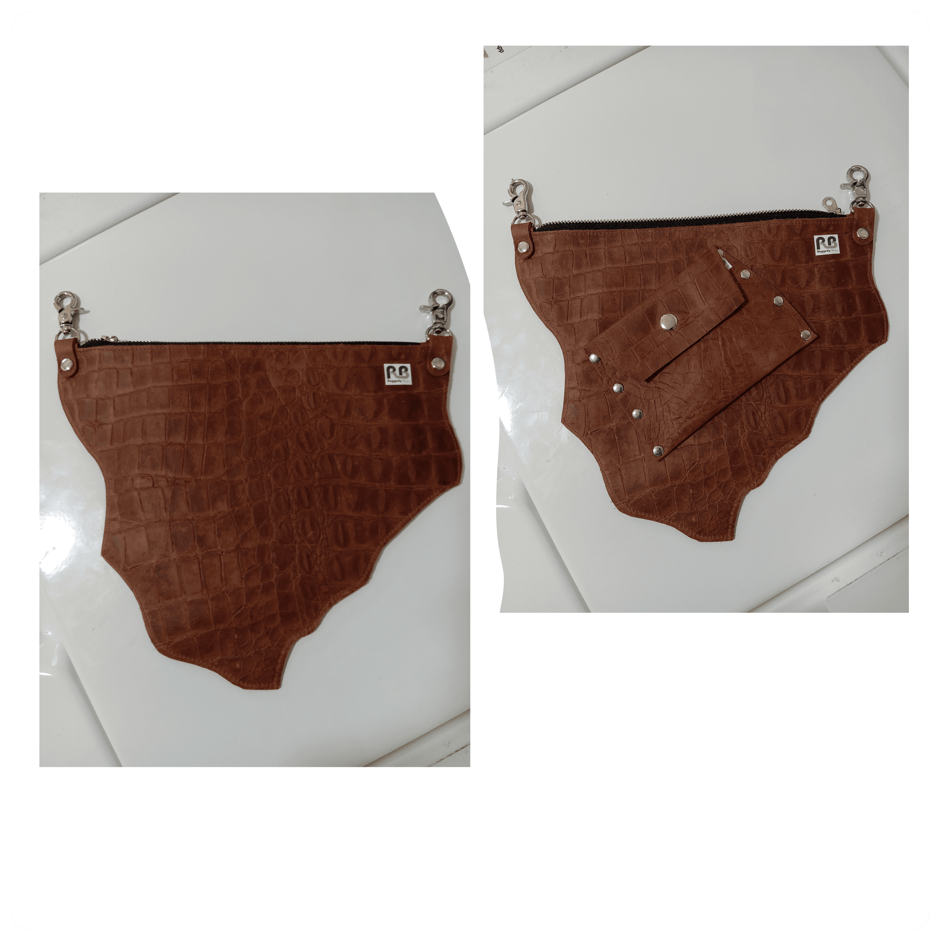 Raggedy Bags Cognac Brown Leather Waistlet/Crossbody